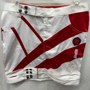 Indigo red belted mini skirt ladies sz 8